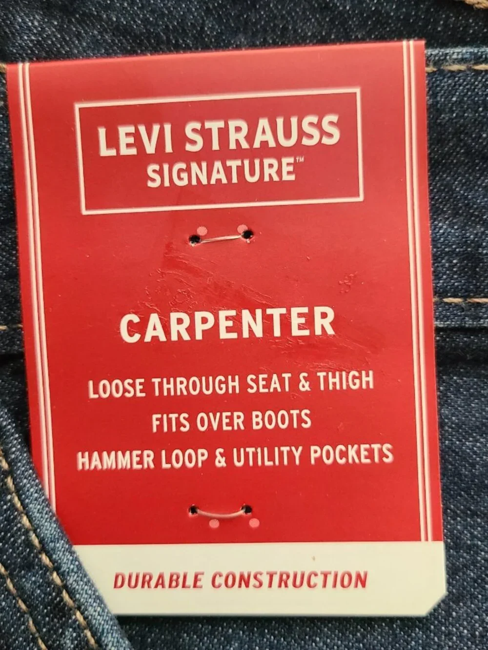 Levi Strauss Signature Workwear Mens Carpenter Jeans Blue Size 40 X 32